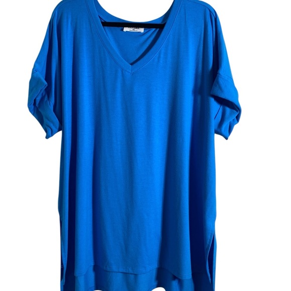 Zenana Outfitters Oversized Blue T-Shirt Relaxed Fit - Picture 1 of 12